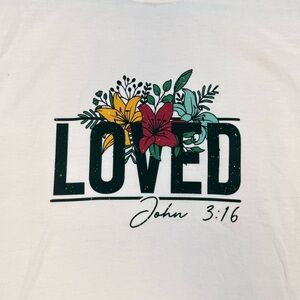 Kids Comfort Colors White Tee with Floral Graphic